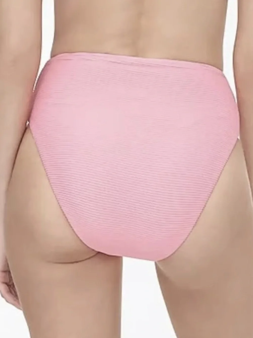 J. Crew Ribbed High-Rise Cheeky Bikini Bottom - Light Pink